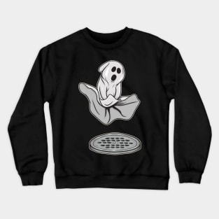Funny Ghost With Skirt Blowing Over Subway Grate T Shirt Crewneck Sweatshirt